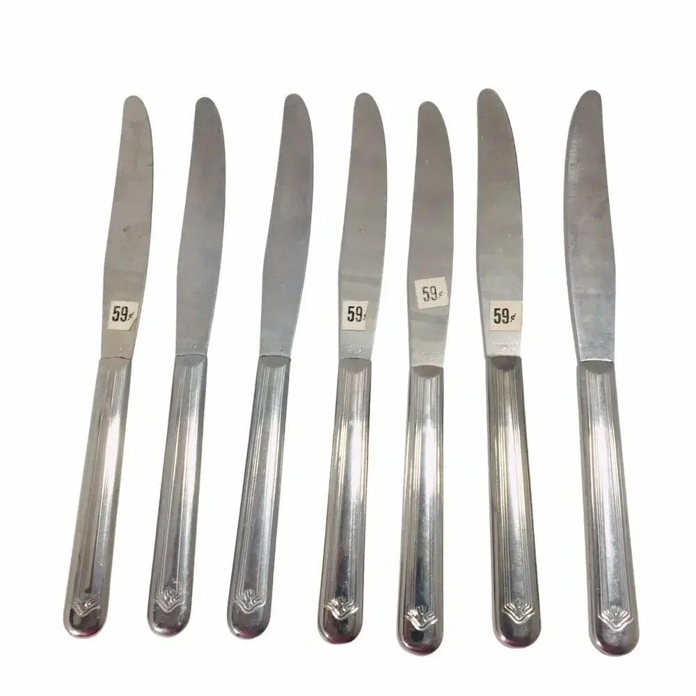 Lot of (7) Vintage MCM Cutlery Stainless USA Knives Knife Flatware Silverware